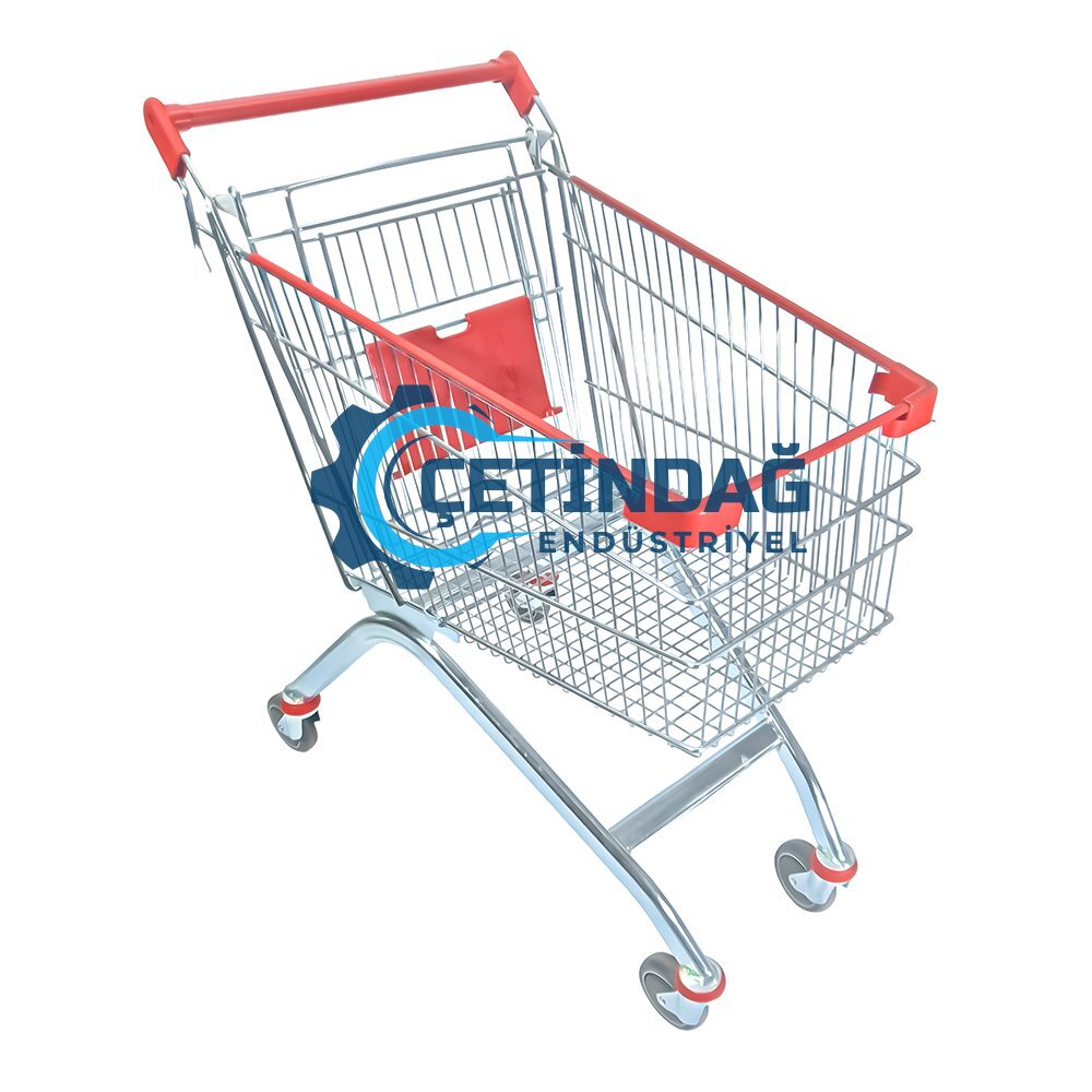 100 Litre Metal Market Arabası – Kırmızı