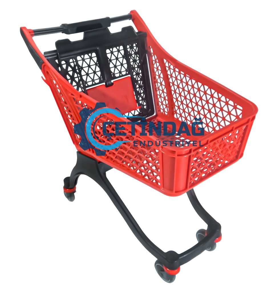 100 Litre Bebesetli Plastik Süpermarket Alışveriş Arabası | Çetindağ Endüstriyel