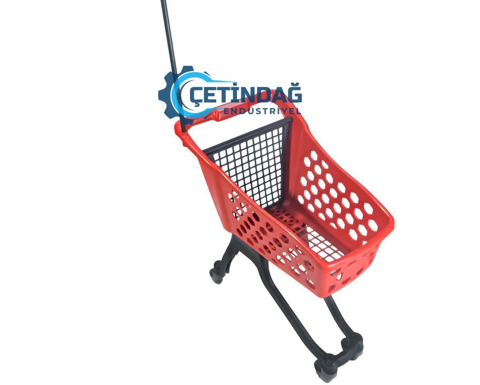 25 Litre Plastik Bayraklı Çocuk Alışveriş Arabası | Çetindağ Endüstriyel