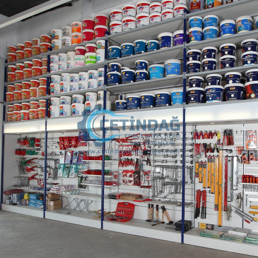 İstoç nalbur raf sistemleri yapı market ürün sergileme rafı